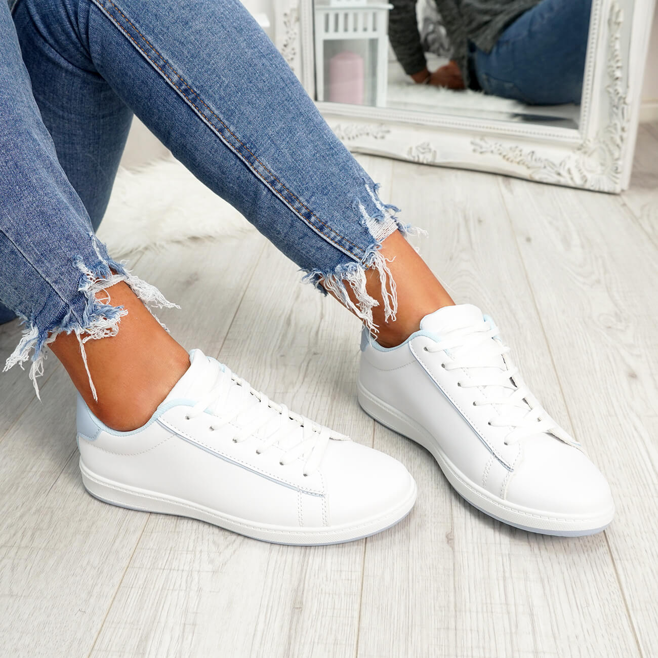 WOMENS LADIES LACE UP FLAT TRAINERS WOMEN PARTY COMFY SNEAKERS ...