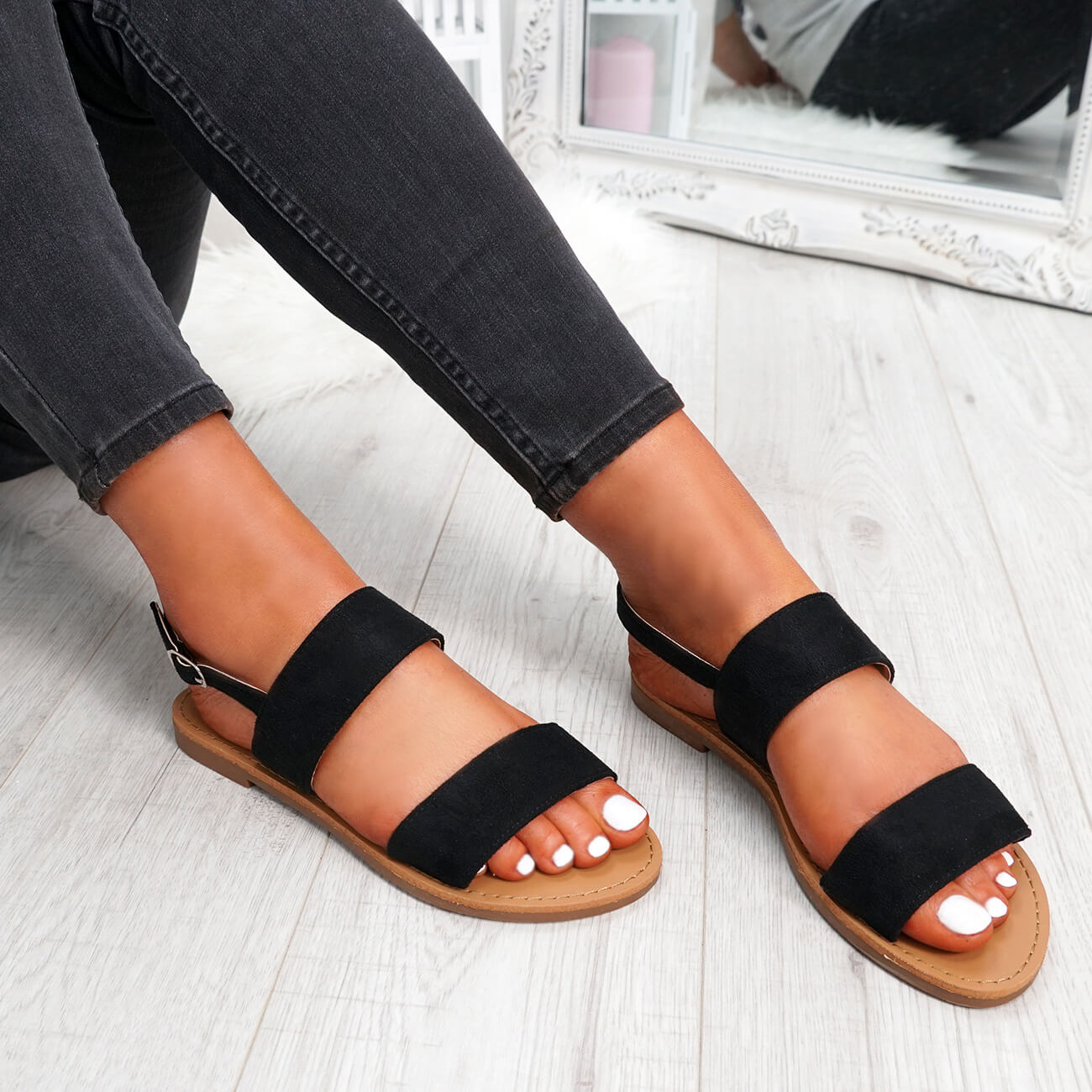 flat sandals peep toe