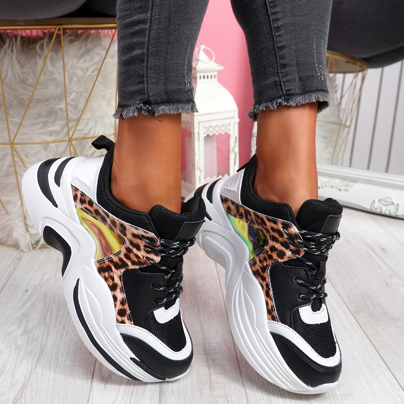 womens trainers with leopard print