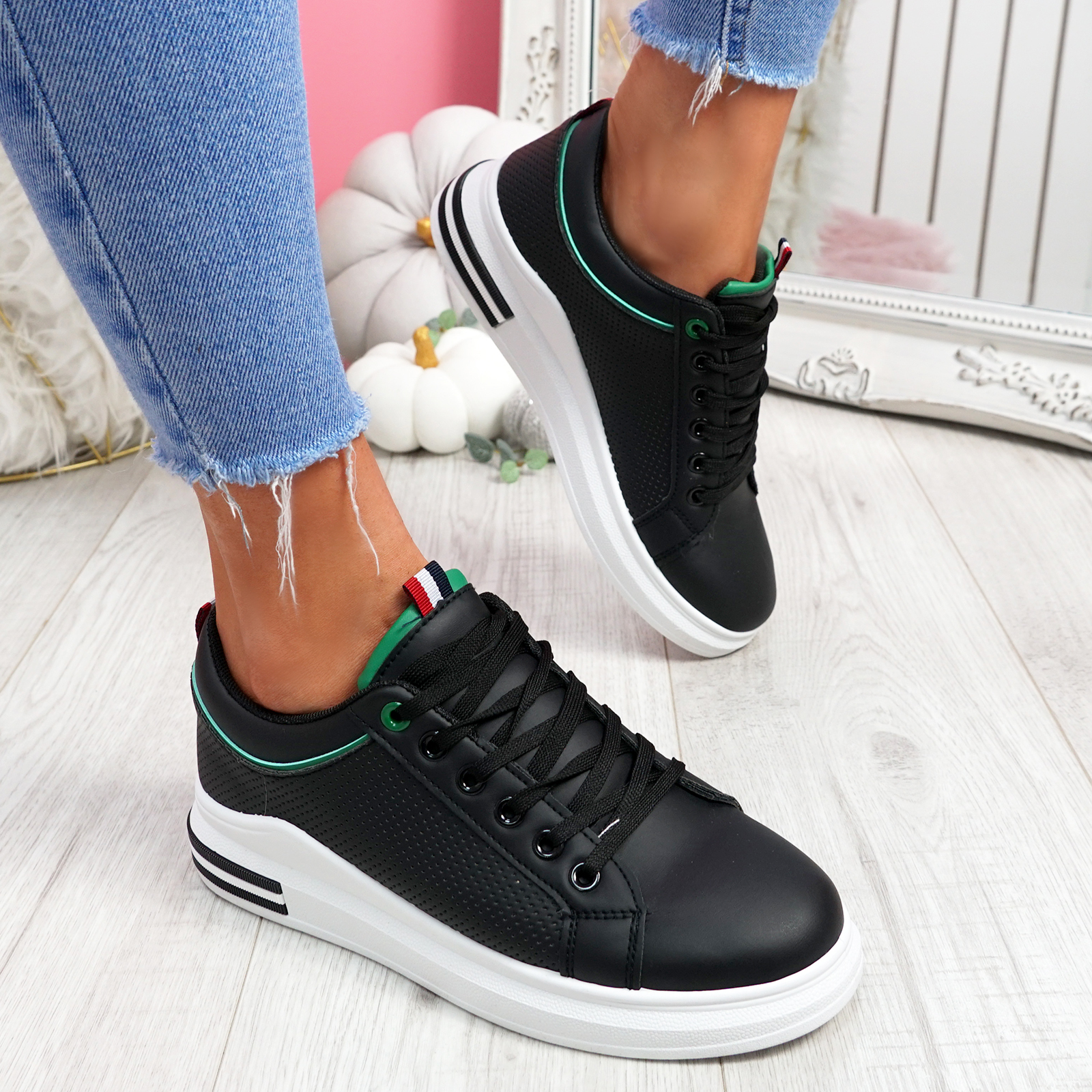 WOMENS LADIES LACE UP TRAINERS COMFY SNEAKERS PLIMSOLLS WOMEN SHOES SIZE UK 3-8