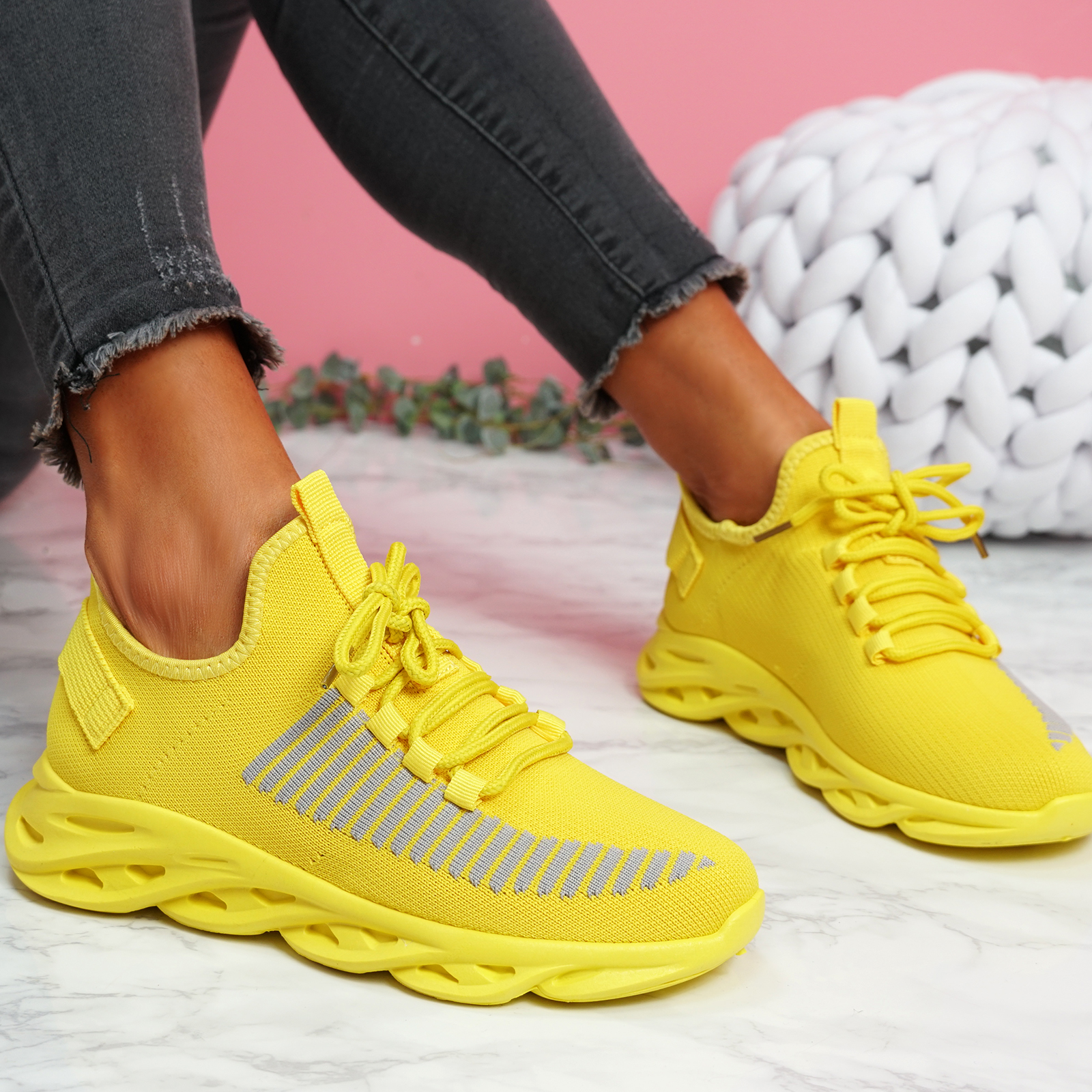 Womens Ladies Sport Sneakers Chunky Trainers Lace Up Women Party Shoes Size Ebay 2486