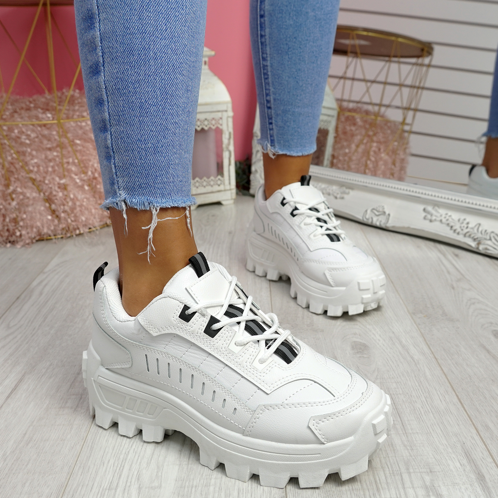 WOMENS LADIES HIGH TOP CHUNKY TRAINERS PLATFORM LACE UP SNEAKERS WOMEN SHOES