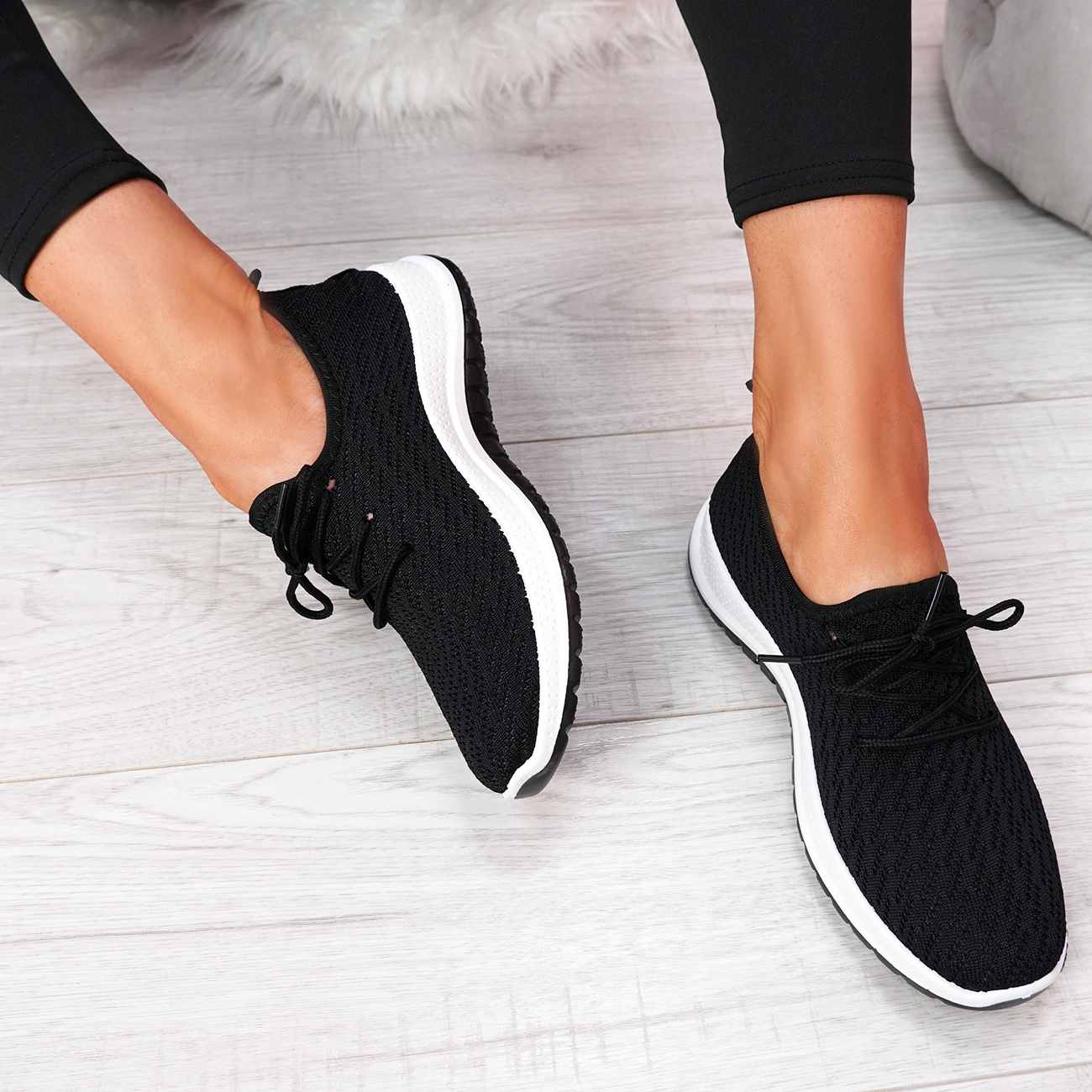 WOMENS LADIES KNIT TRAINERS SLIP ON SPORT SNEAKERS CASUAL RUNNING WOMEN ...