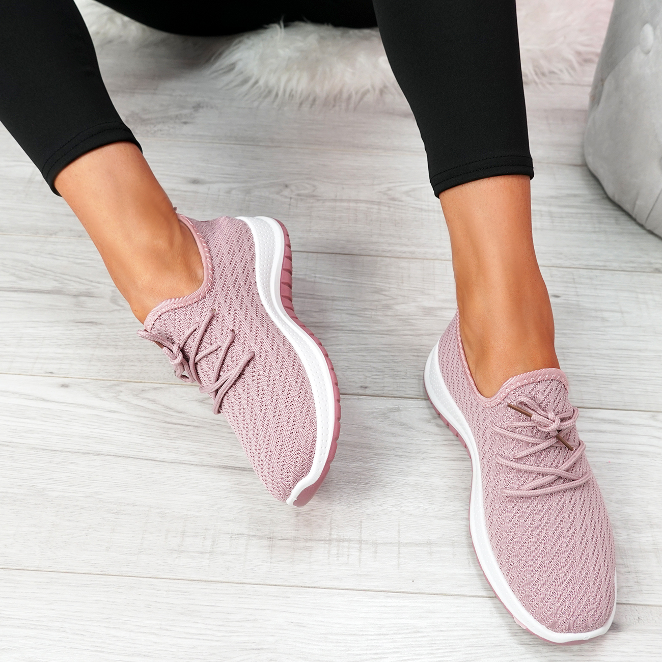 WOMENS LADIES SLIP ON KNIT RUNNING SNEAKERS FASHION TRAINERS WOMEN SHOES SIZE UK 