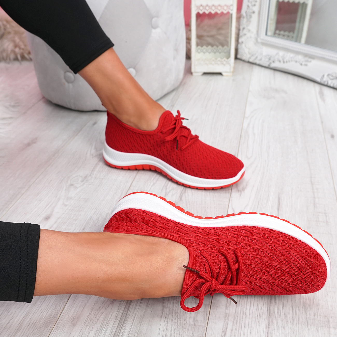 WOMENS LADIES KNIT TRAINERS SLIP ON SPORT SNEAKERS CASUAL RUNNING WOMEN ...