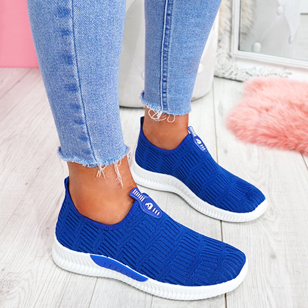 iDental Comfy - Elegant Orthopedic & Extremely Soft Shoes Women Slip On  Trainers Sneakers Pumps Ladies Breathable Comfy Loafers Blue 8