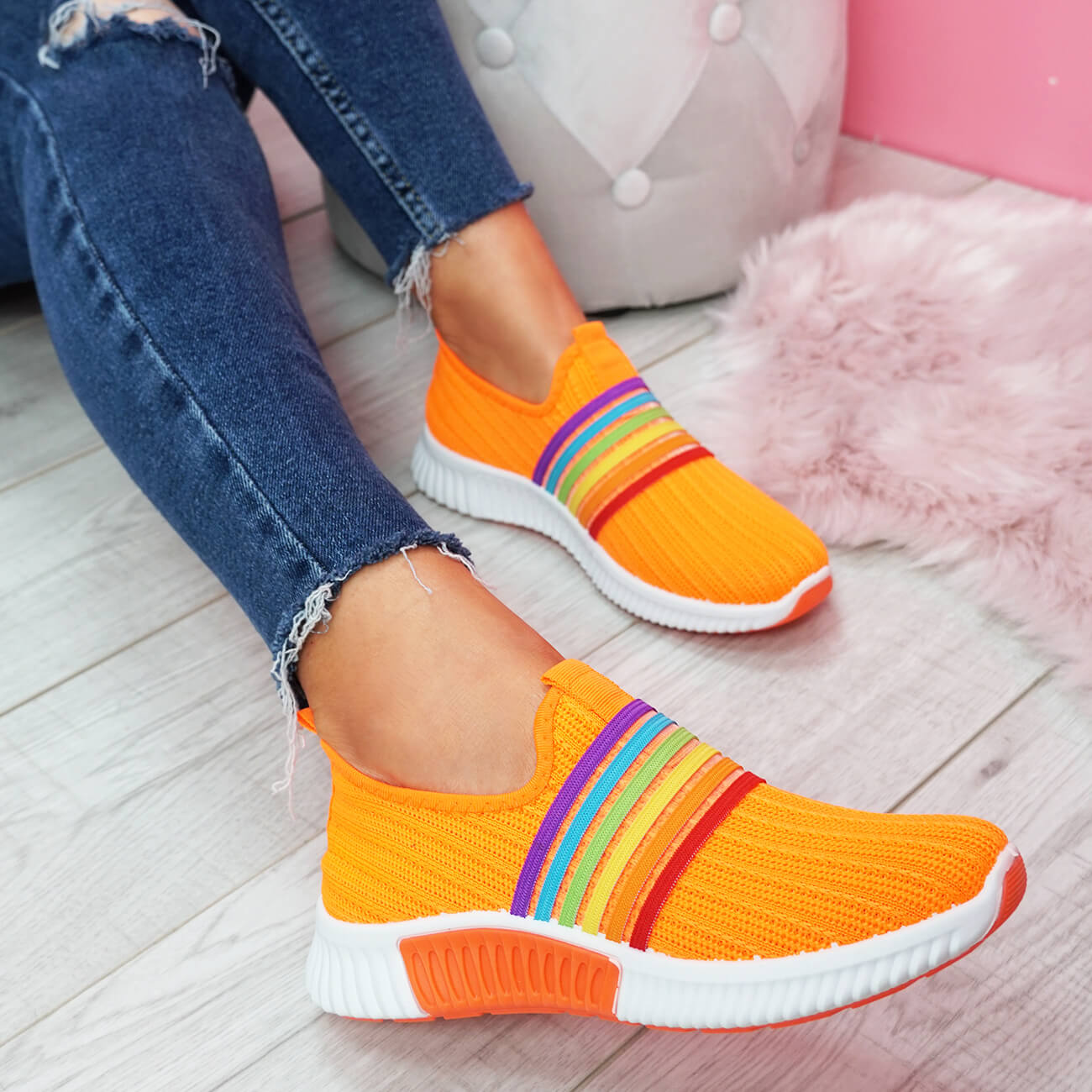 rainbow shoes for ladies