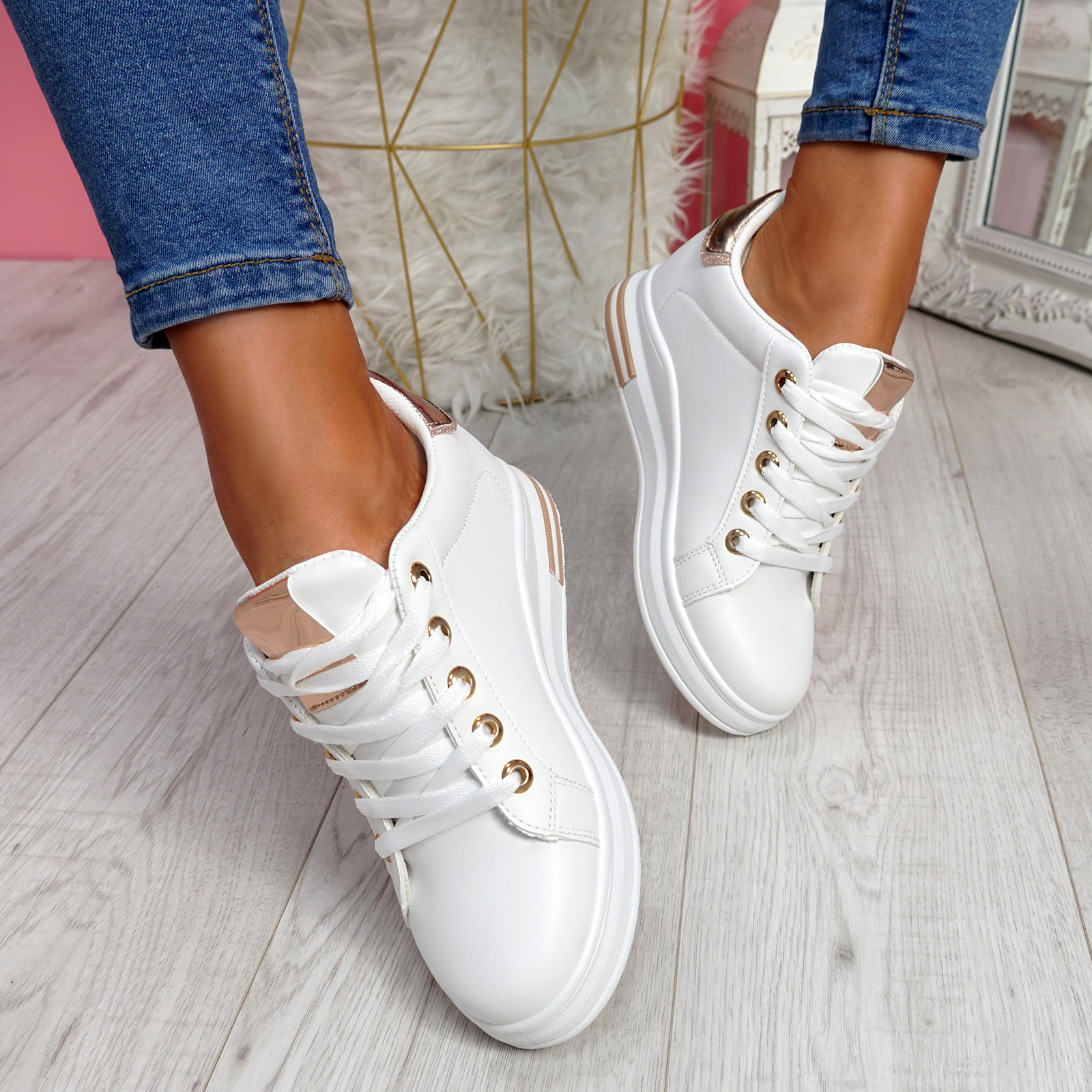 WOMENS LADIES WEDGE TRAINERS LACE UP SLIP ON PARTY SNEAKERS WOMEN SHOES SIZE UK | eBay