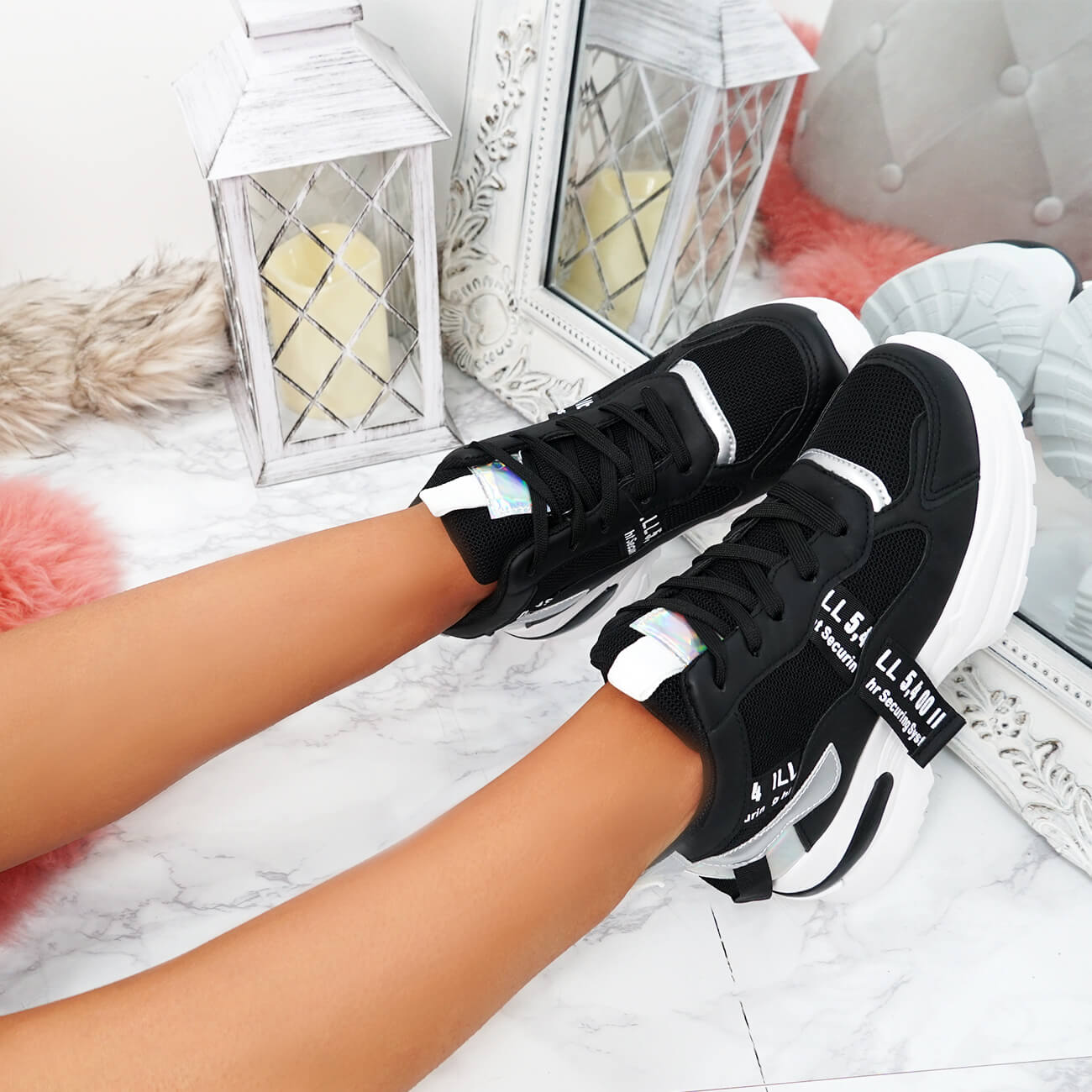 NEW WOMENS LADIES HIGH TOP SNEAKERS CHUNKY TRAINERS SPORTS FASHION ...