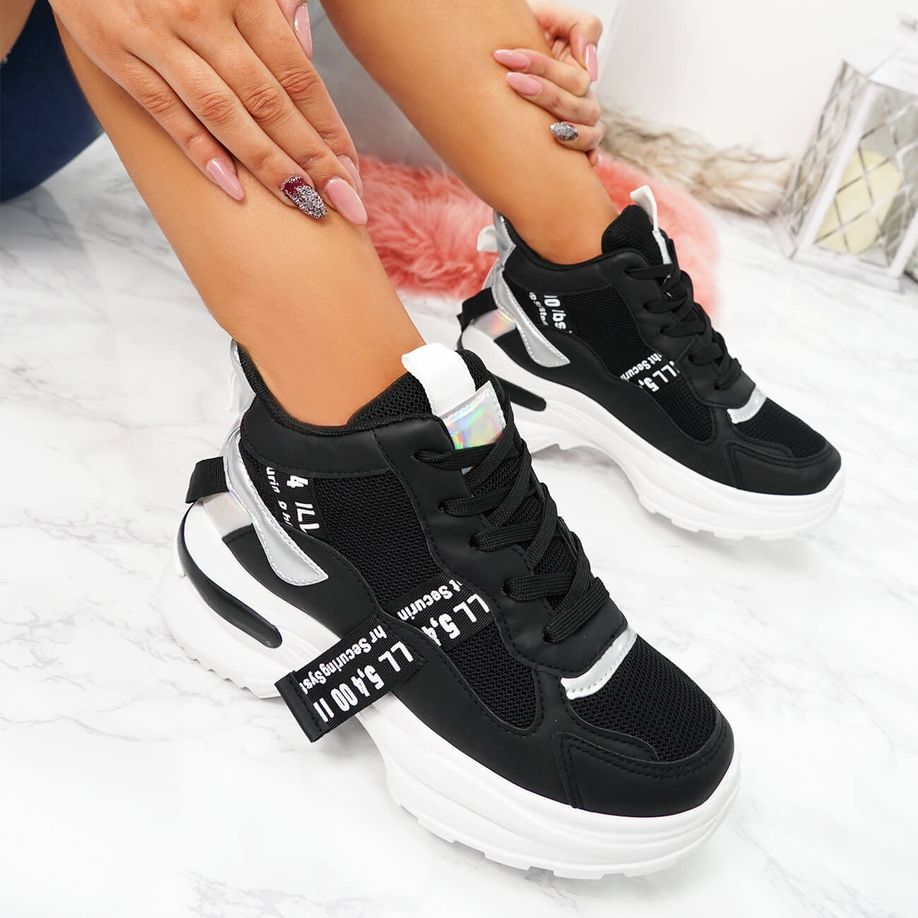 NEW WOMENS LADIES HIGH TOP SNEAKERS CHUNKY TRAINERS SPORTS ...