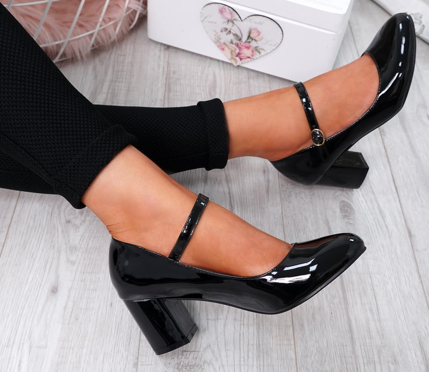 WOMENS LADIES MID BLOCK HEEL MARY JANE OFFICE WORK FORMAL STRAP DOLLY SHOES SIZE | eBay